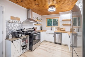 Coffee bar and fully stocked kitchen 