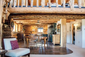 Generously sized kitchen seamlessly flows into the dining area then living room