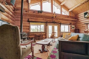 Cozy yet spacious living area. Opens out to an oversized deck