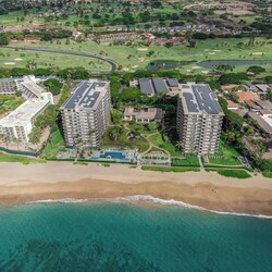 The Whaler aerial view with the Whalers Village right next door