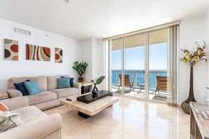 Unwind in the spacious living room, perfect for lounging with friends and family.