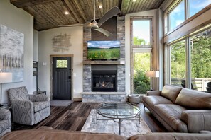 Gas fireplace in the living room to set the ambiance
