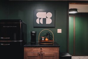 Fridge and coffee station with Keurig
