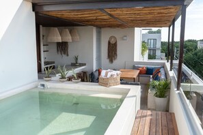 Private rooftop with no direct views from neighbors—total seclusion.