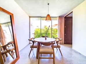 Wooden dining table—perfect for meals and moments with loved ones.