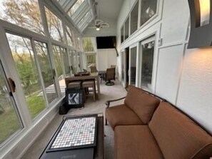 Sunroom with 14' Glass ceiling - Seating for 12
