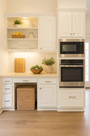 Built-in appliances with plenty of prep space.