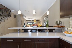 A space to nourish: Enjoy the art of cooking in this well-appointed kitchen.