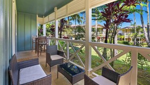 Nihilani at Princeville Resort #28B - Covered Seating & Dining Lanai - Parrish Kauai