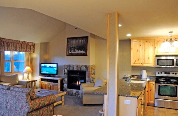 Full kitchen with dishes, cookware, and all utensils.