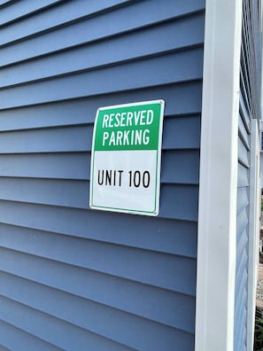 Designated parking spot for unit, other cars need to park in  public parking 
