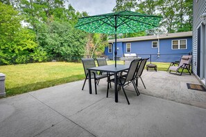 Townhome Exterior | Furnished Patio | Dining Area | Gas Grill | Fire Pit