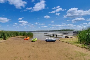 Cabin Exterior | Private Beach | Lake Access