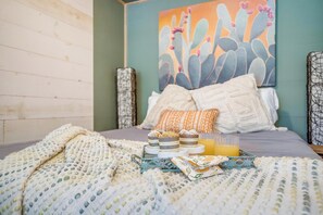 A glimpse into the sleeping accommodations of Cactus Cottage