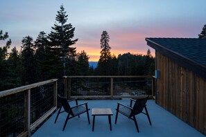 Private upper deck at sunset