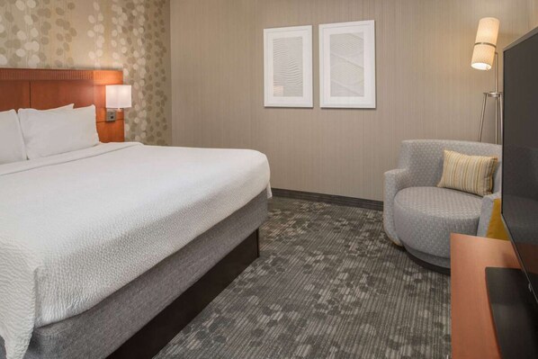 Unit with King bed. Exact unit will be assigned upon arrival. Views, colors, and decor may vary.