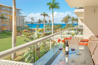 Maui Resort Rentals: Honua Kai Hokulani 245 - Upgraded Interior Courtyard 2BR Suite w/ Beautiful Partial Ocean Views!