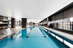 An indoor heated pool.