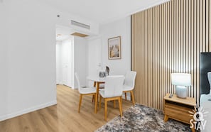 Share meal with the family in this cozy dining area