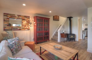 Living Room with Mountain Views and Fireplace