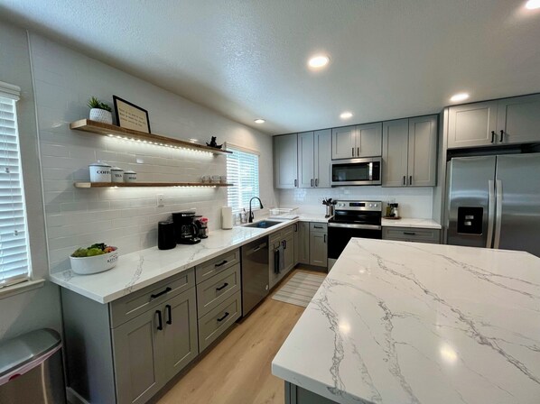 Newly remodeled kitchen with large island!