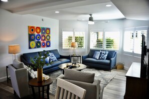 Spacious living room with comfortable seating