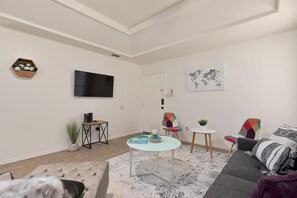Enjoy family time in our living room with more than enough room for the entire family. Relax and watching your favorite shows.