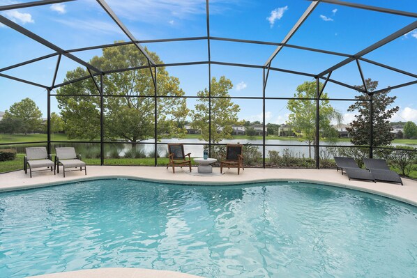 Your stunning pool with sun recliners to soak up the Florida sunshine :-)