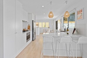 The open-plan living and dining