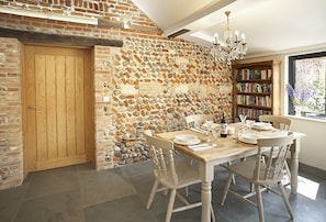 The open-plan dining area