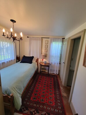 Twin bed is shown set up instead of the desk. Great for a 3rd person or a friend