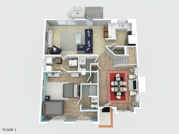 3D layout of the first floor