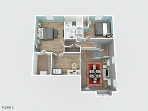 3D layout of the second floor