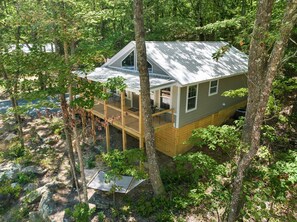 The back yard at this cabin IS DeSoto State Park!