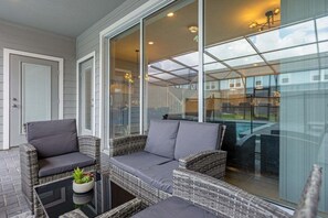 private pool with furniture