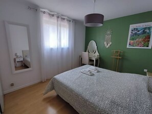 Chambre 1 avec lit 160 et grand placard