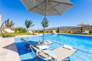 Private pool, terrace, and garden