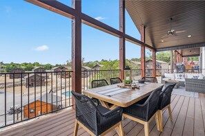 Outdoor Dining Table with Pool View