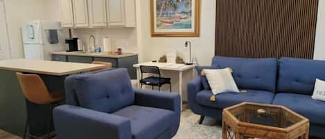Living Room, Kitchenette, Dining Area and Desk
