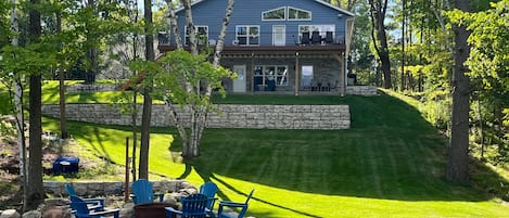 Cabin & Fire pit - view from the lakeshore