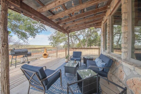 Enjoy your morning coffee surrounded by the gorgeous Texas Hill Country