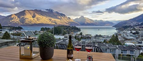 Stunning views from the balcony overlooking Queenstown Bay
