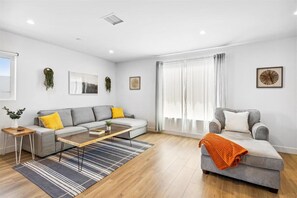 Comfortably appointed living room for relaxing and watching your favorite movie or TV show
