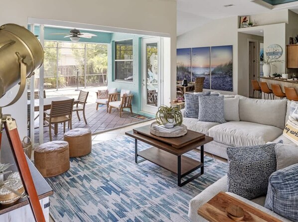 The patio is an extension of the living area, offering a delightful outdoor oasis for you to enjoy. 
