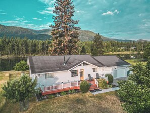 Front of Home at Sunrise (Clark Fork River and Bitterroot Mountains in backdrop)