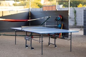 Ping pong behind the pool!