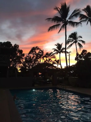 Sunset at the pool