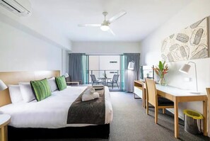You will have all the comforts and convenience in a resort-style stay including air-conditioning and black-out curtains.