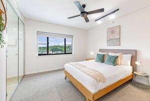 Sweet dreams await in this cosy and comfortable master bedroom with a queen-sized bed.