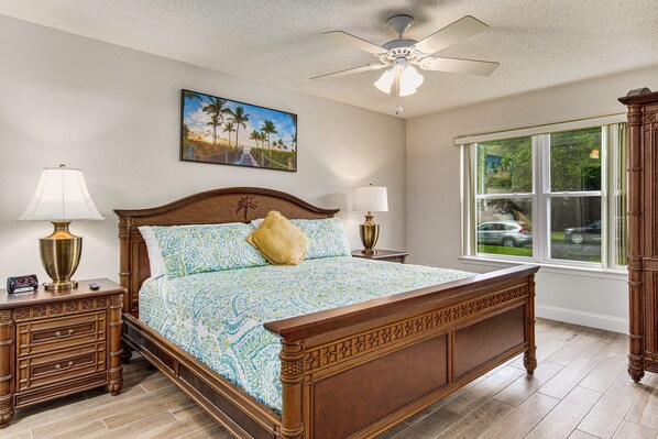Indulge in comfort and privacy in the primary bedroom with king-sized bed, complete with an ensuite bathroom for your convenience.